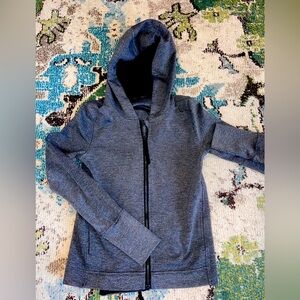 Lululemon Women's Gray Hoodie Back Zipper Activewear Jacket Full Zip Sz 4 Mint